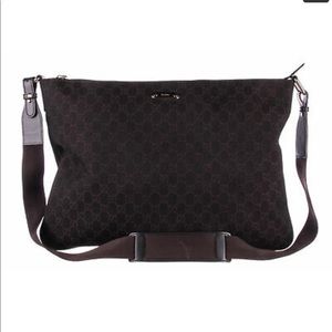Gucci Dark Brown Demin Monogram Messenger Bag
